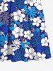 Kid's Flower Palm Leaf Print Hawaii Dress -  