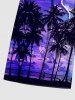 Men's Coconut Tree Cloud Sea Print Pocket Beach Shorts -  