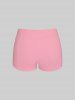 Watercolor Peach Blossom Flower Branch Print Boyleg Tankini Swimsuit -  