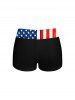 Plus Size American Flag Reindeer Print Boyleg Tankini Swimsuit (Adjustable Shoulder Strap) -  