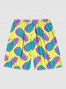 Plus Size Ombre Pineapple Pin Dot Print Hawaii Beach Shorts For Men -  
