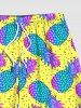 Plus Size Ombre Pineapple Pin Dot Print Hawaii Beach Shorts For Men -  