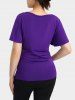 Plus Size Surplice Solid Ruched Maternity Top -  