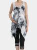 Plus Size Tie Dye Print Cinched Handkerchief Asymmetric Maternity Tank Top -  
