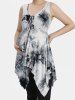 Plus Size Tie Dye Print Cinched Handkerchief Asymmetric Maternity Tank Top -  