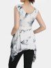 Plus Size Tie Dye Print Cinched Handkerchief Asymmetric Maternity Tank Top -  