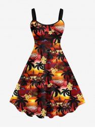 Robe American de Cocotiers et Longue Couche de Soleil - Multi-A 3X