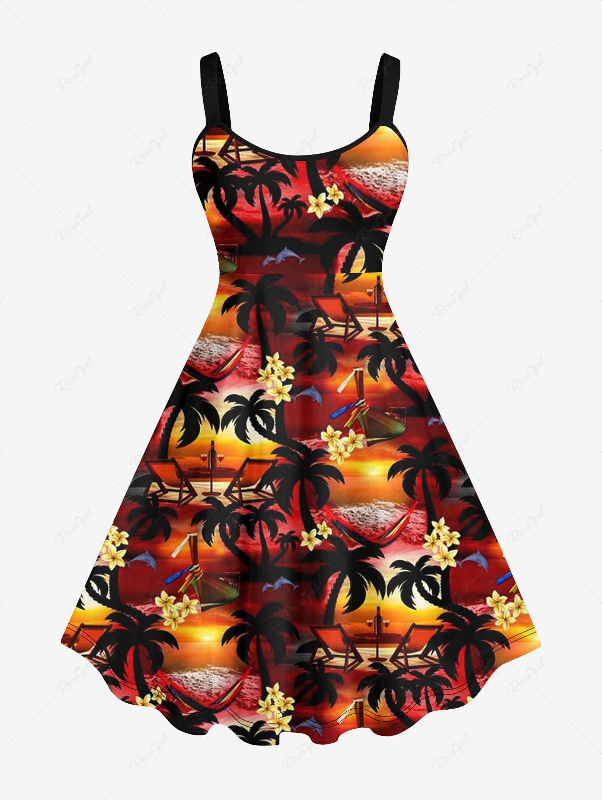Robe American de Cocotiers et Longue Couche de Soleil Multi-A 3X