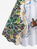 Plus Size Coconut Leaves Turtle Sea Waves Print Hawaii Sea Creatures Backless A Line Tank Dress -  