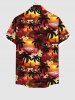 Chemise de Détente Longue Durée avec Boutons et Poche à Imprimé Cocotiers et Fleurs Grande-Taille pour Hommes - Multi-A XL