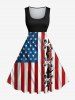 Patriotic American Flag Ripped Lace Up 3D Print Plus Size Matching Outfit For Couples -  