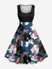 Camouflage American Flag Colorblock Print Plus Size Matching Set For Family -  