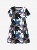 Camouflage American Flag Colorblock Print Plus Size Matching Set For Family -  