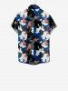 Kid's American Flag Camouflage Colorblock Print Button Pocket Shirt -  
