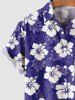 Kid's Flower Palm Leaf Print Buttons Pocket Hawaii Shirt -  