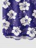 Kid's Flower Palm Leaf Print Buttons Pocket Hawaii Shirt -  