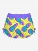 Maillot de Bain Tankini Tordu Ombré Ananas Imprimé à Pois à Col Halter - Multi-A 6X