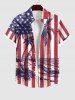 Coconut Tree Sea American Flag Striped Print Plus Size Matching Hawaii Beach Outfit For Couples -  