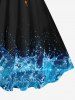 Fire Flame Water Splatter Print Plus Size Matching Set For Couples -  