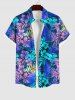 Colorful Ombre Coconut Leaf Floral Print Plus Size Matching Hawaii Beach Outfit For Couples -  