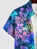 Colorful Ombre Coconut Leaf Floral Print Plus Size Matching Hawaii Beach Outfit For Couples -  