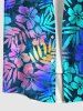 Colorful Ombre Coconut Leaf Floral Print Plus Size Matching Hawaii Beach Outfit For Couples -  