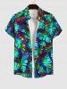 Colorful Palm Leaf Print Plus Size Matching Hawaii Beach Outfit For Couples -  