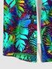 Colorful Palm Leaf Print Plus Size Matching Hawaii Beach Outfit For Couples -  