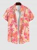 Coconut Tree Flowers Print Plus Size Matching Hawaii Beach Outfit For Couples -  