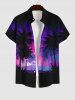 Coconut Tree Moon Star Ombre Print Plus Size Matching Hawaii Beach Outfit For Couples -  