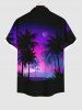 Coconut Tree Moon Star Ombre Print Plus Size Matching Hawaii Beach Outfit For Couples -  
