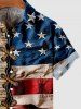 Chemise 3D Drapeau Américain Imprimé de Grande Taille avec Poche à Lacets - Multi-A S