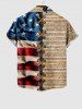 Chemise 3D Drapeau Américain Imprimé de Grande Taille avec Poche à Lacets - Multi-A M