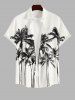 Ink Painting Coconut Tree Print Plus Size Matching Hawaii Beach Outfit For Couples -  