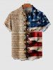 3D Lace Up American Flag Newspaper Print Plus Size Matching Set For Couples -  