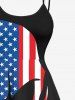Plus Size Patriotic American Flag Skull Print High Low Cami Dress -  