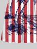 Kid's American Flag Coconut Tree Sea Waves Print Hawaii Dress -  