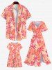 Kid's Coconut Tree Palm Leaf Flower Print Hawaii Dress -  