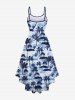 Plus Size Coconut Tree Print High Low Hawaii Cami Dress -  