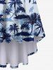 Plus Size Coconut Tree Print High Low Hawaii Cami Dress -  