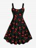 Cherry Print Plus Size Matching Set For Couples -  