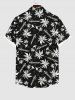 Chemise Imprimé Cocotier à Boutons Grande Taille avec Poche pour Homme - Noir XL