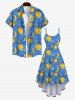 Robe Asymétrique Ligne A Etoile Lune et Soleil Imprimés de Grande Taille à Paillettes - Bleu M