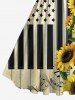 Plus Size American Flag Piano Sunflower Print 1950s Vintage Swing A Line Dress -  
