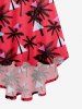 Robe Asymétrique Ligne A Géométrique Triangle Cocotier Imprimé de Grande Taille - Rouge M