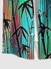 Plus Size Bamboo Colorful Striped Print Hawaii Buttons Pocket Shirt For Men -  