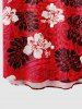Kid's Flowers Palm Tree Leaf Print Buttons Pocket Hawaii Shirt -  
