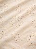 Plus Size Hollow Out Jacquard Mock Button PU Strap Buckle Grommet Backless Tank Top -  