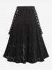 Gothic Plus Size Revit Lace Trim Grommets Ribbon Cut Out Ribbed Skirt -  