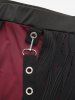Plus Size Revit Lace Trim Grommets Ribbon Cut Out Ribbed Skirt -  